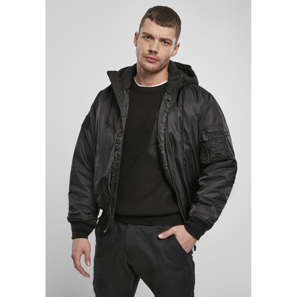 Brandit Brandit - Hooded MA1 Bomber jacket - Black | Attitude Europe